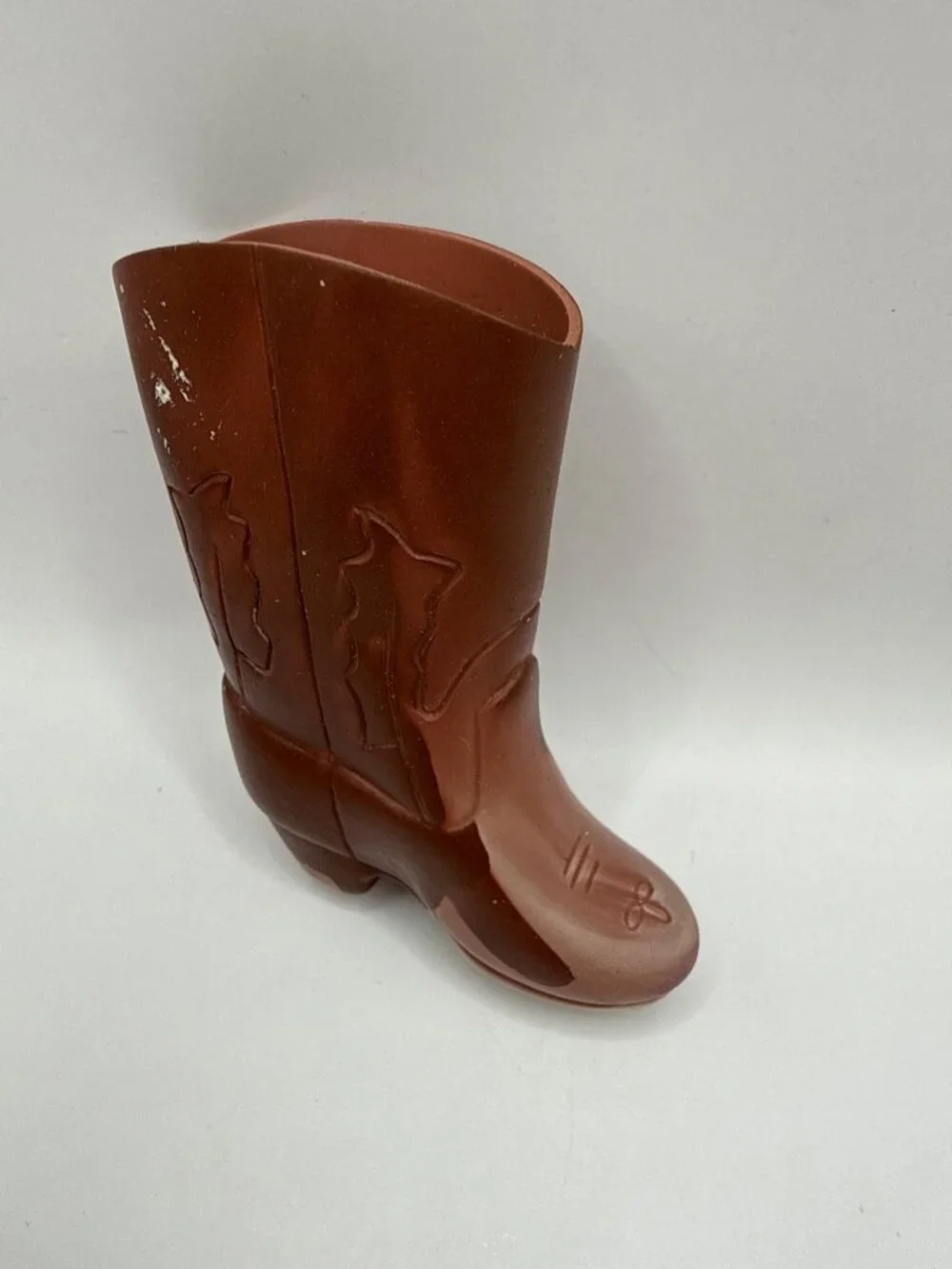 Vintage Dot Boot Small Brown Vinyl Cowboy Doll Boot Replacement Western Accessor